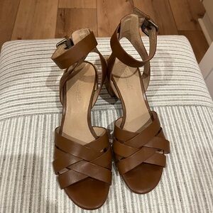 Madewell, size 8, leather block heels